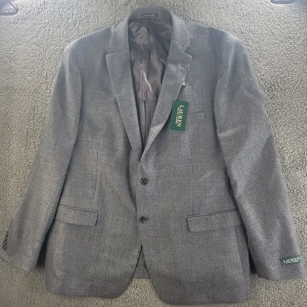 Polo Ralph Lauren Blazer Charcoal Gray Mens‎ 50 L 100% Wool Jacket - MSRP: $400